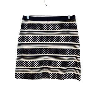 Vineyard Vines Womens Skirt Size 4 Navy White Stripe Dot Pattern